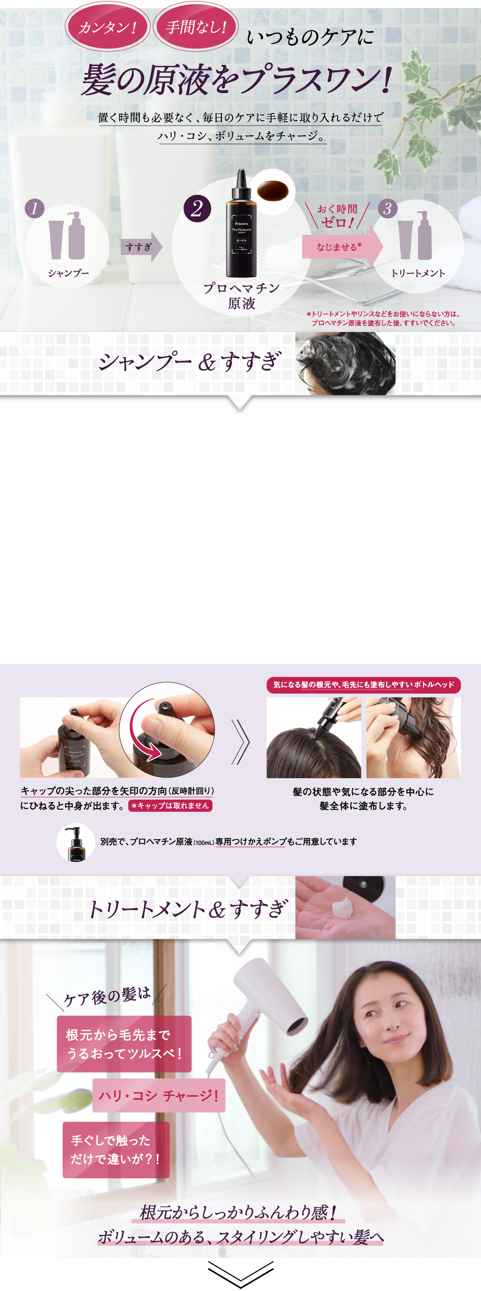 カンタン!手間なし!いつものケアに髪の原液をプラスワン!